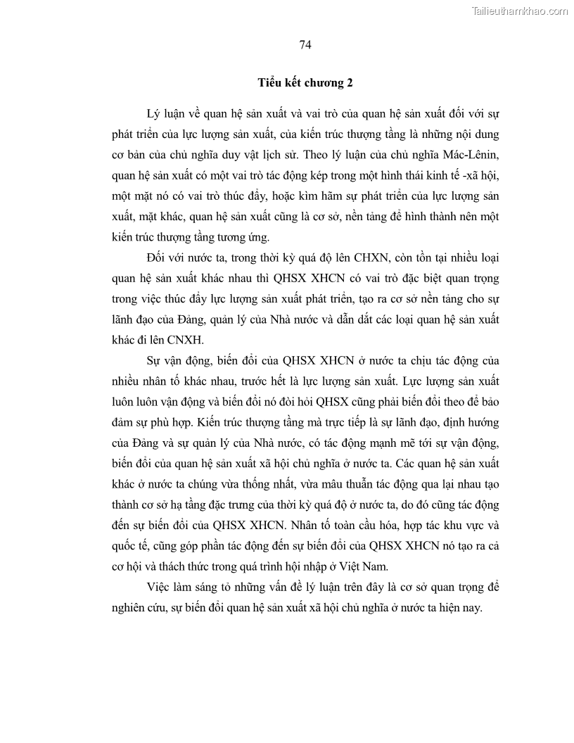 Luận án tiến sĩ Chủ nghĩa duy vật biện chứng và chủ nghĩa duy vật lịch sử Về sự biến đổi của quan hệ sản xuất xã hội chủ nghĩa trong thời kỳ đổi mới ở Việt Nam - 7 Trang 80