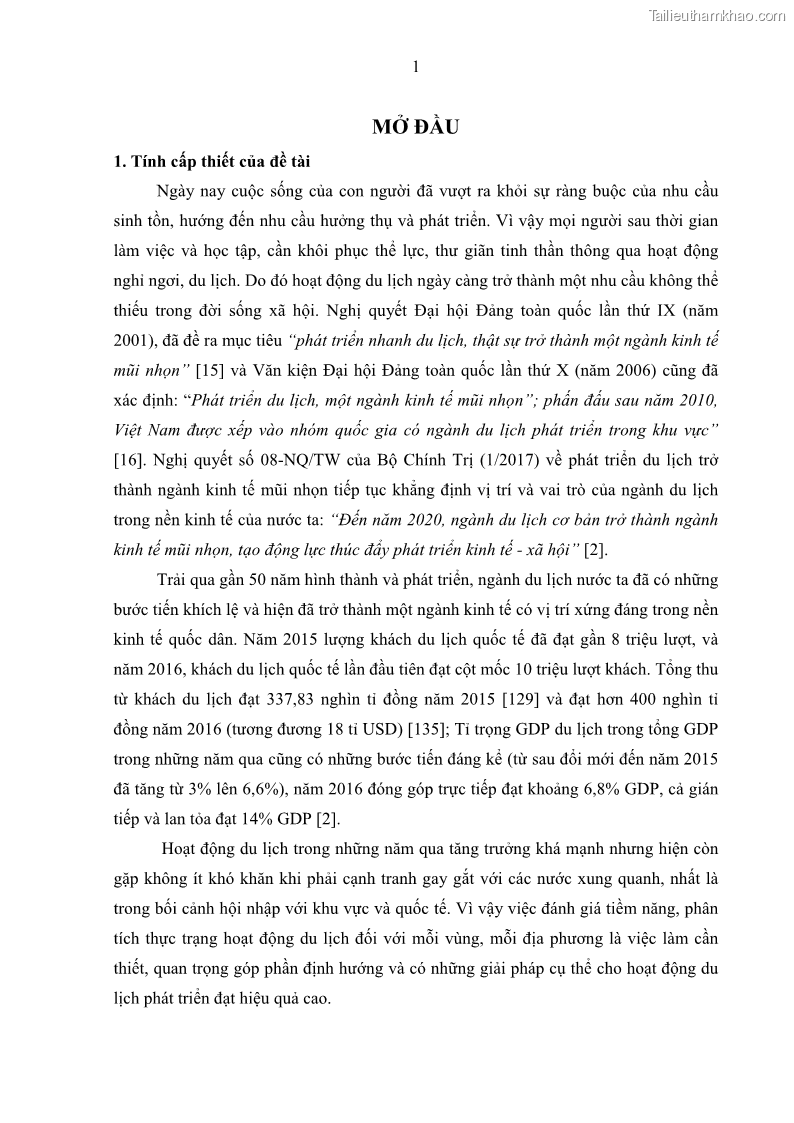 Luận án tiến sĩ địa lý học Phát triển du lịch tỉnh Tây Ninh thời kì hội nhập - 1 Trang 12