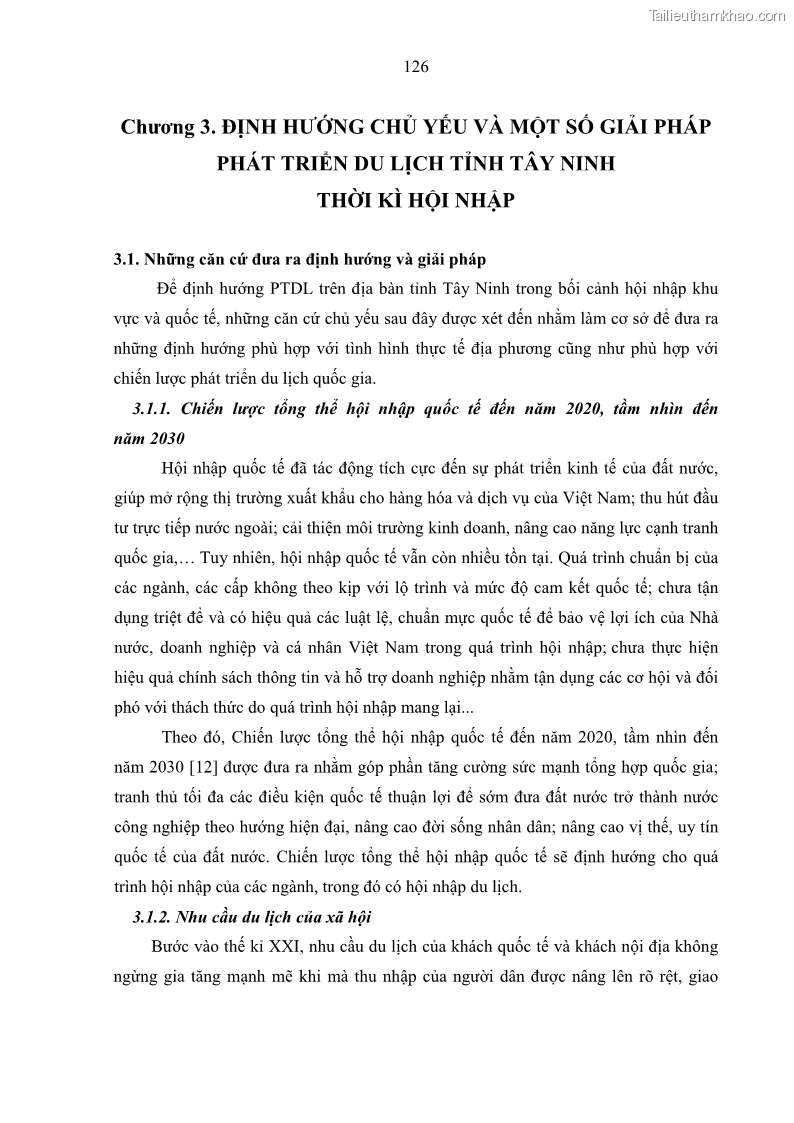 Luận án tiến sĩ địa lý học Phát triển du lịch tỉnh Tây Ninh thời kì hội nhập - 12 Trang 137