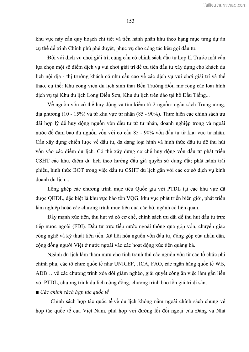 Luận án tiến sĩ địa lý học Phát triển du lịch tỉnh Tây Ninh thời kì hội nhập - 14 Trang 164