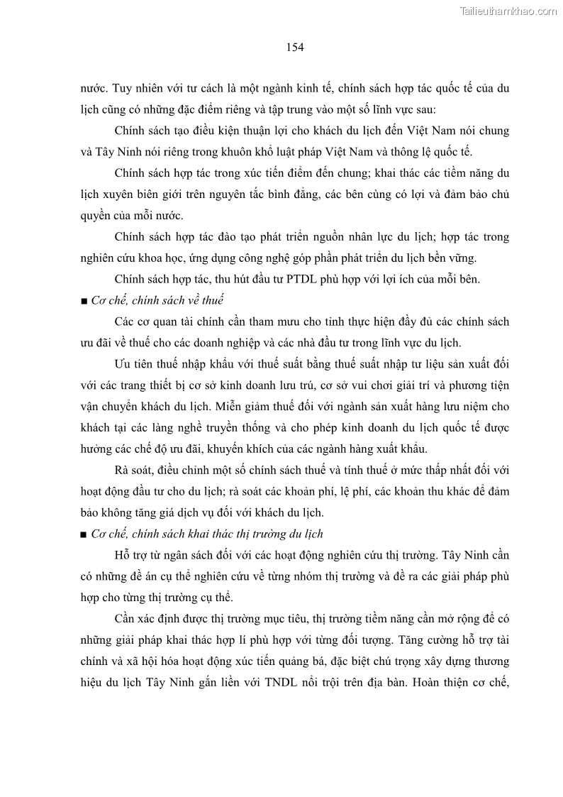 Luận án tiến sĩ địa lý học Phát triển du lịch tỉnh Tây Ninh thời kì hội nhập - 14 Trang 165