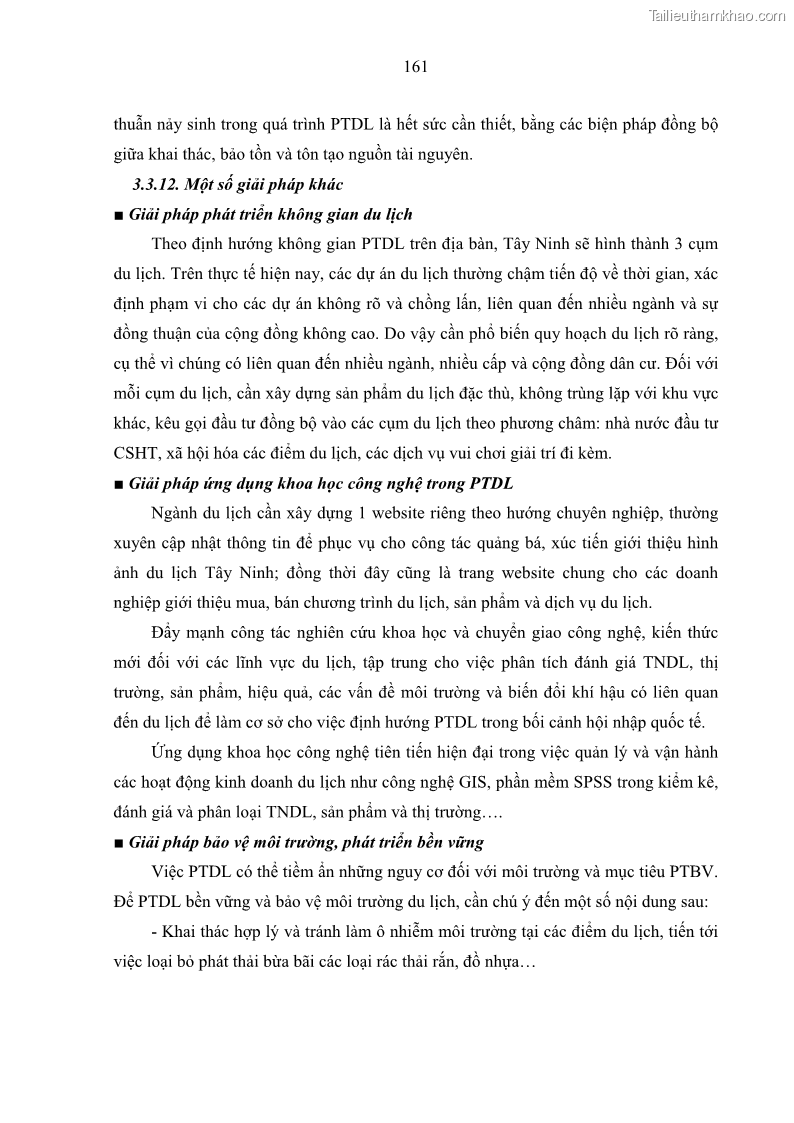 Luận án tiến sĩ địa lý học Phát triển du lịch tỉnh Tây Ninh thời kì hội nhập - 15 Trang 172