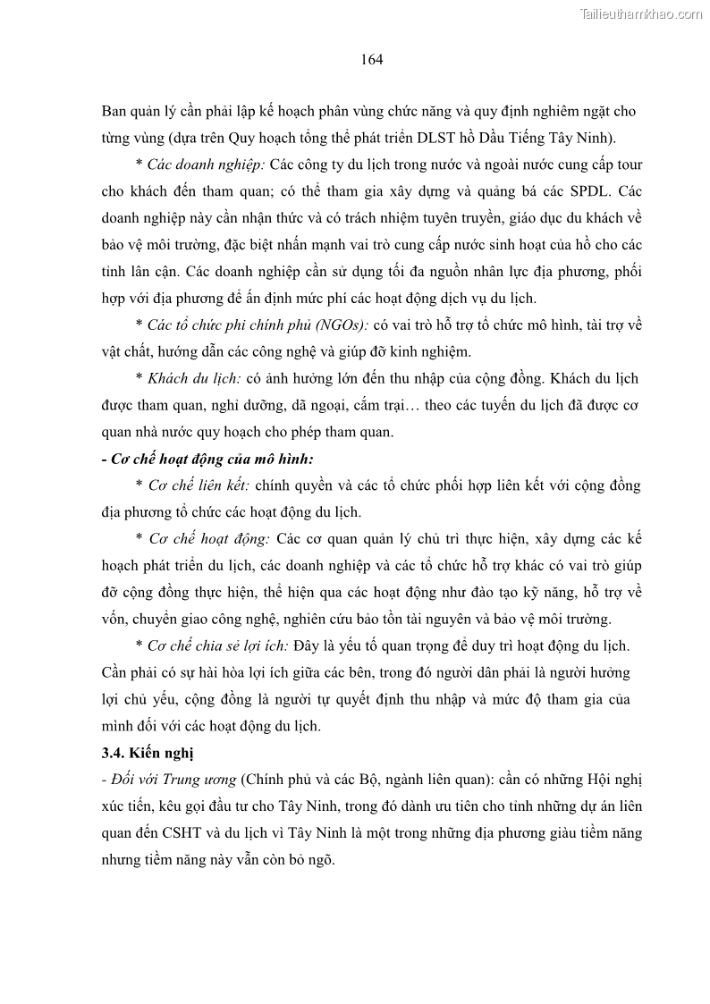Luận án tiến sĩ địa lý học Phát triển du lịch tỉnh Tây Ninh thời kì hội nhập - 15 Trang 175