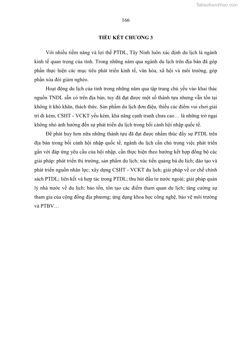 Luận án tiến sĩ địa lý học Phát triển du lịch tỉnh Tây Ninh thời kì hội nhập - 15 Trang 177