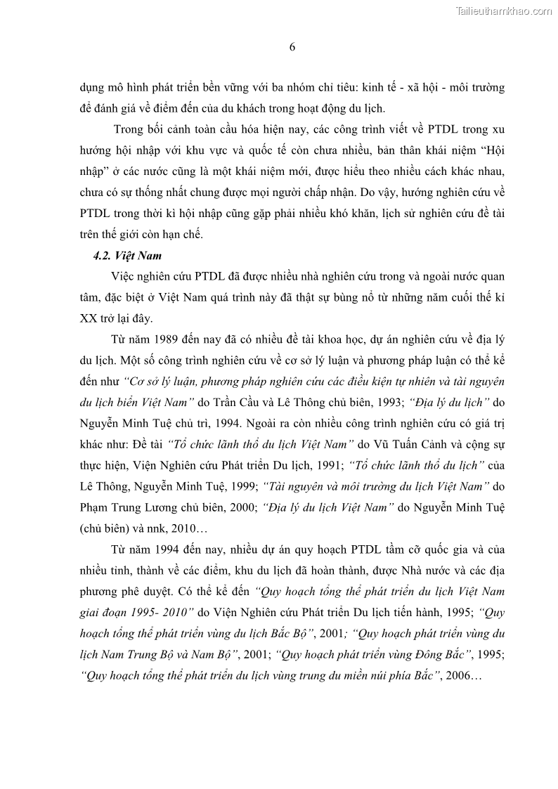 Luận án tiến sĩ địa lý học Phát triển du lịch tỉnh Tây Ninh thời kì hội nhập - 2 Trang 17