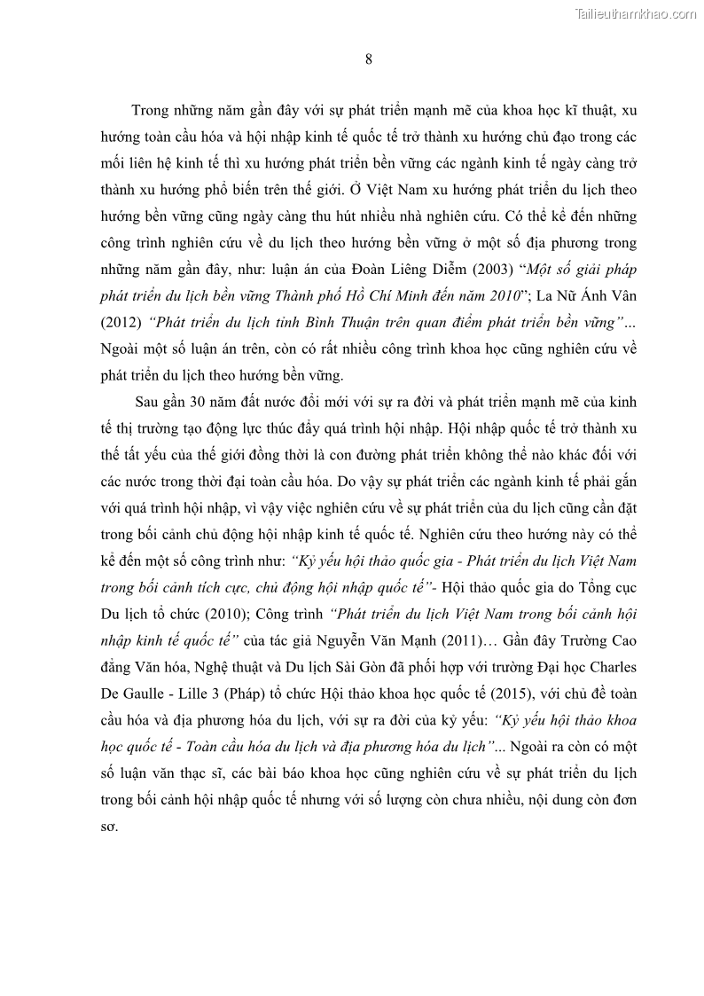 Luận án tiến sĩ địa lý học Phát triển du lịch tỉnh Tây Ninh thời kì hội nhập - 2 Trang 19