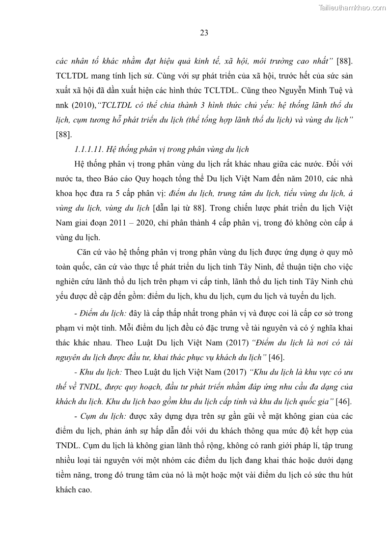 Luận án tiến sĩ địa lý học Phát triển du lịch tỉnh Tây Ninh thời kì hội nhập - 3 Trang 34