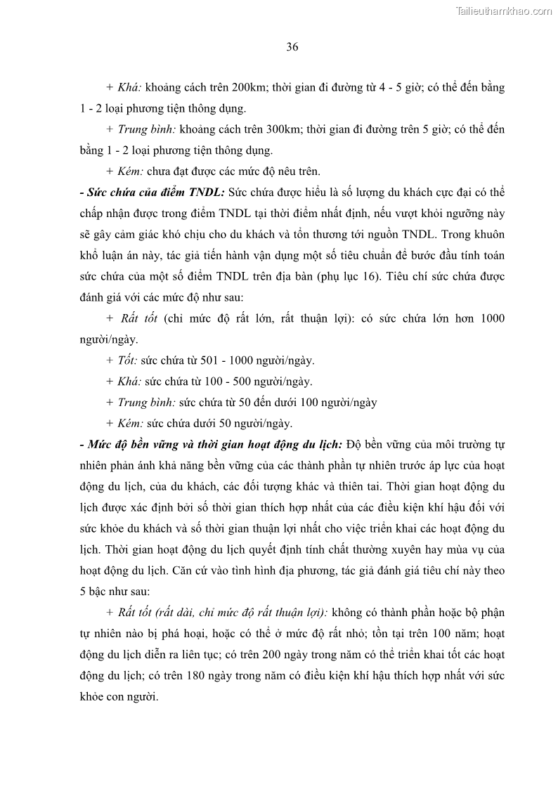 Luận án tiến sĩ địa lý học Phát triển du lịch tỉnh Tây Ninh thời kì hội nhập - 4 Trang 47