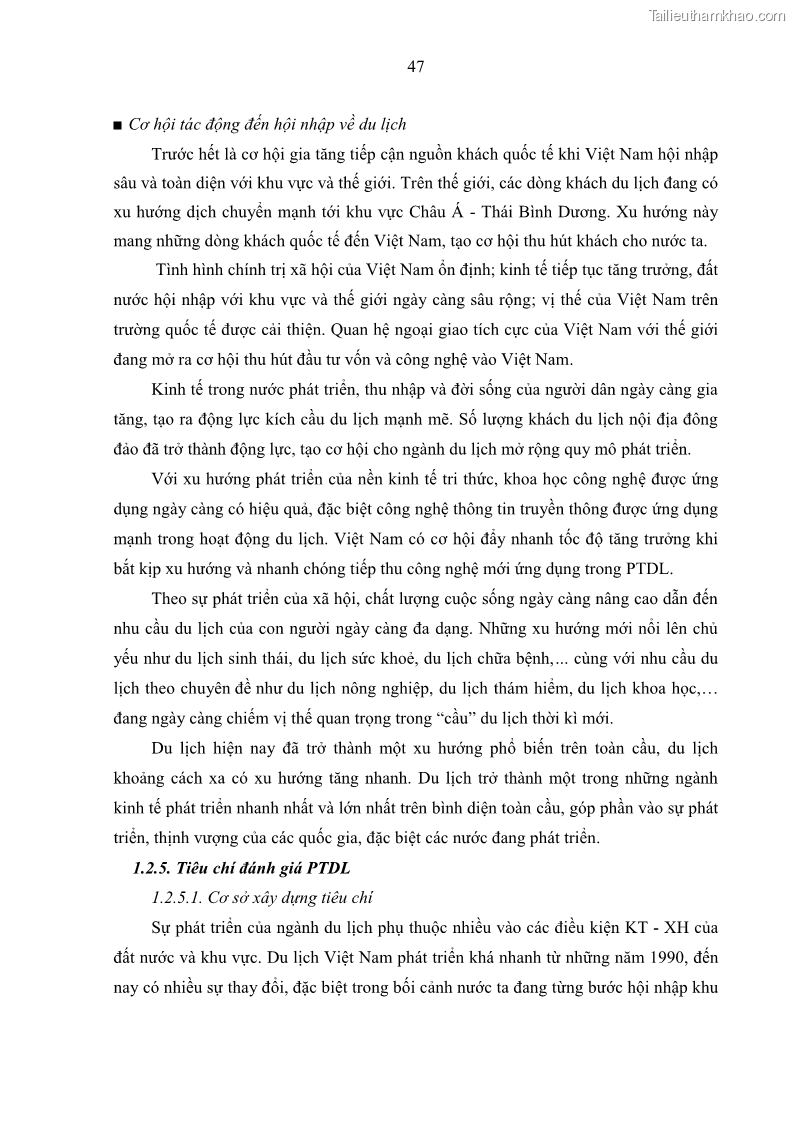 Luận án tiến sĩ địa lý học Phát triển du lịch tỉnh Tây Ninh thời kì hội nhập - 5 Trang 58
