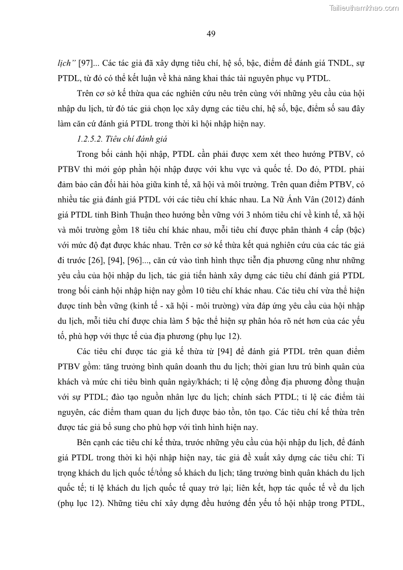 Luận án tiến sĩ địa lý học Phát triển du lịch tỉnh Tây Ninh thời kì hội nhập - 5 Trang 60