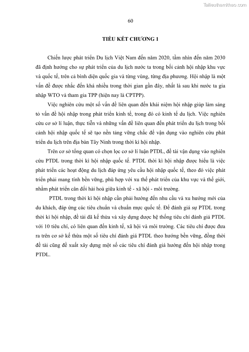 Luận án tiến sĩ địa lý học Phát triển du lịch tỉnh Tây Ninh thời kì hội nhập - 6 Trang 71