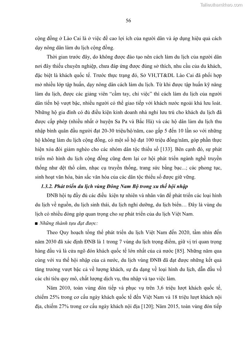 Luận án tiến sĩ địa lý học Phát triển du lịch tỉnh Tây Ninh thời kì hội nhập - 6 Trang 67