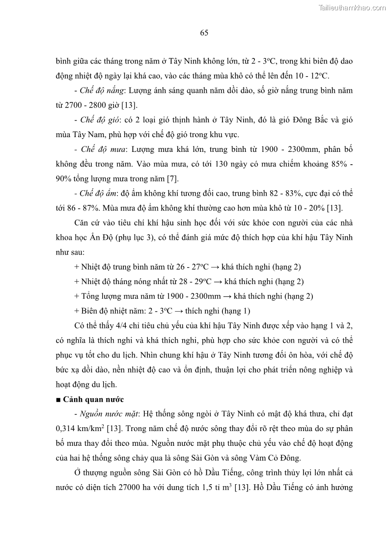 Luận án tiến sĩ địa lý học Phát triển du lịch tỉnh Tây Ninh thời kì hội nhập - 7 Trang 76