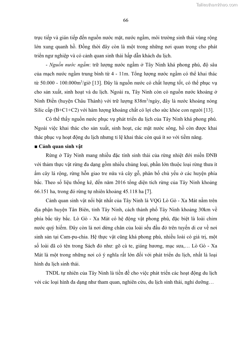 Luận án tiến sĩ địa lý học Phát triển du lịch tỉnh Tây Ninh thời kì hội nhập - 7 Trang 77