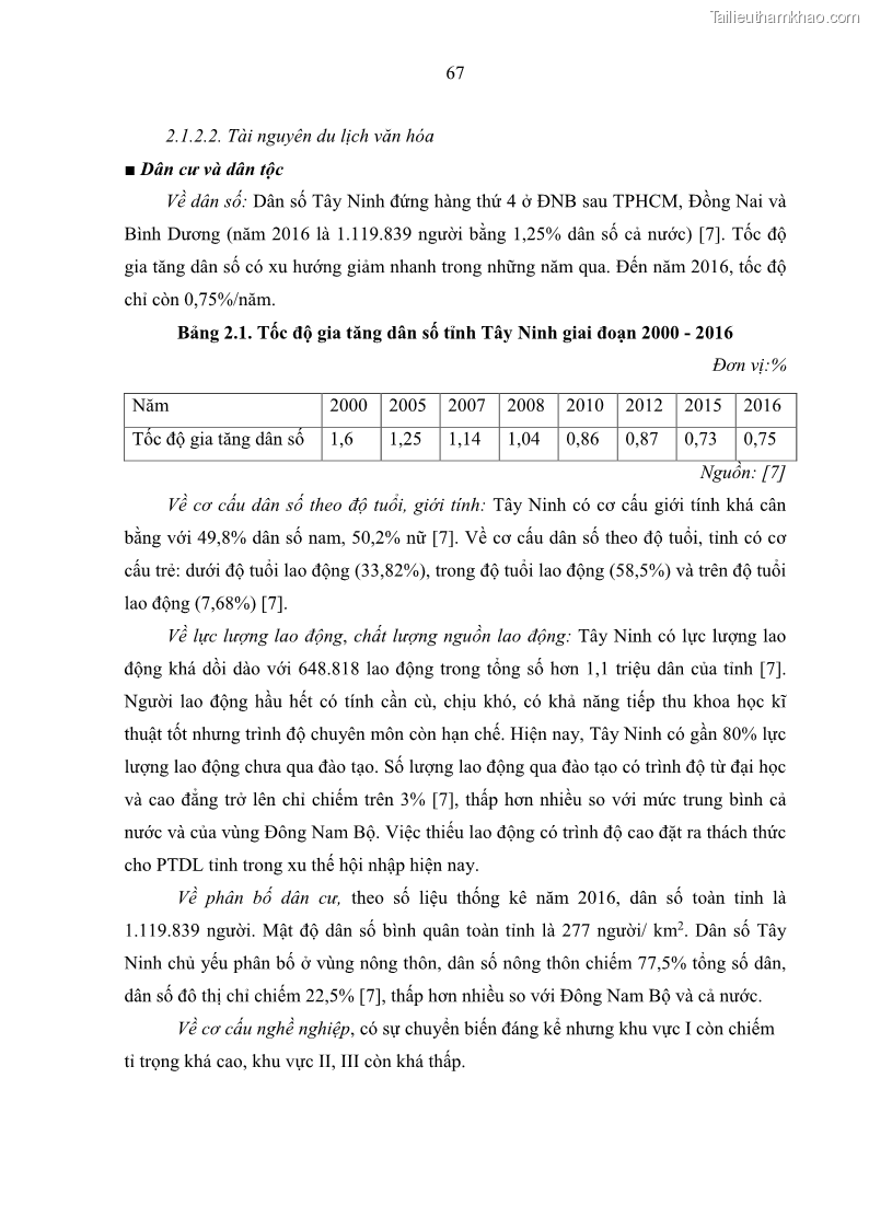 Luận án tiến sĩ địa lý học Phát triển du lịch tỉnh Tây Ninh thời kì hội nhập - 7 Trang 78