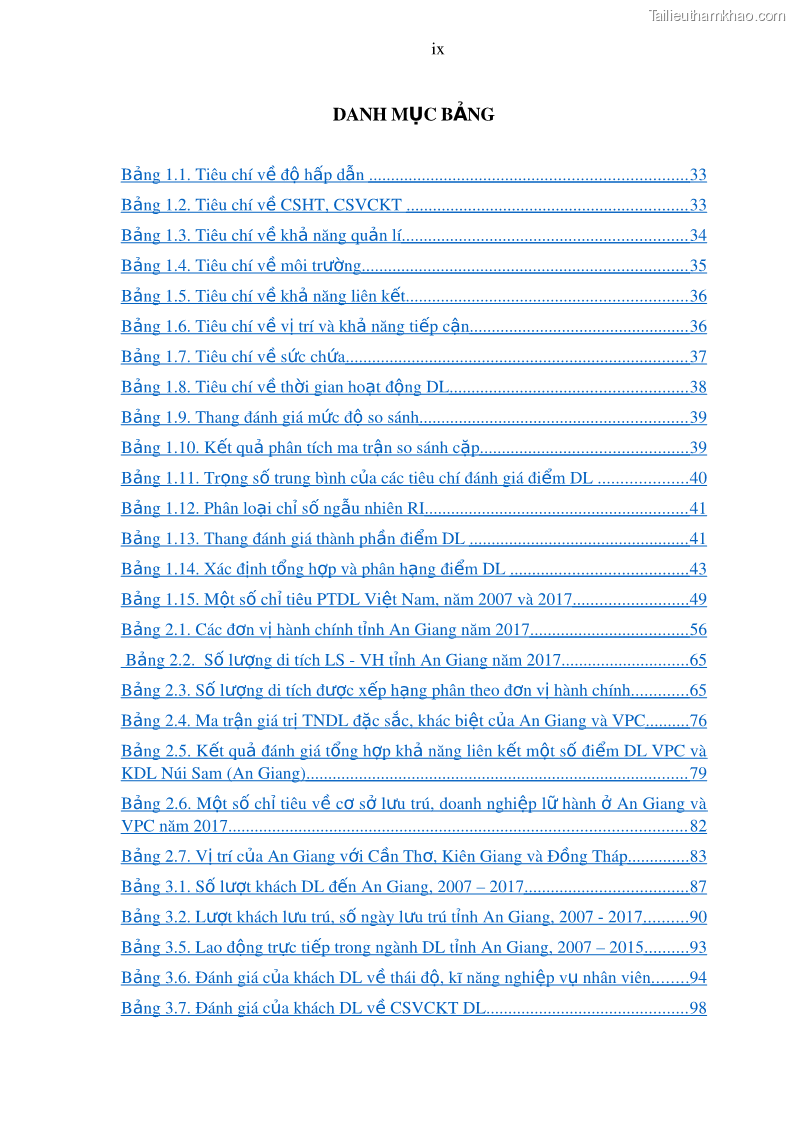 Luận án tiến sĩ địa lý Phát triển du lịch tỉnh An Giang trong liên kết Vùng phụ cận - 1 Trang 12