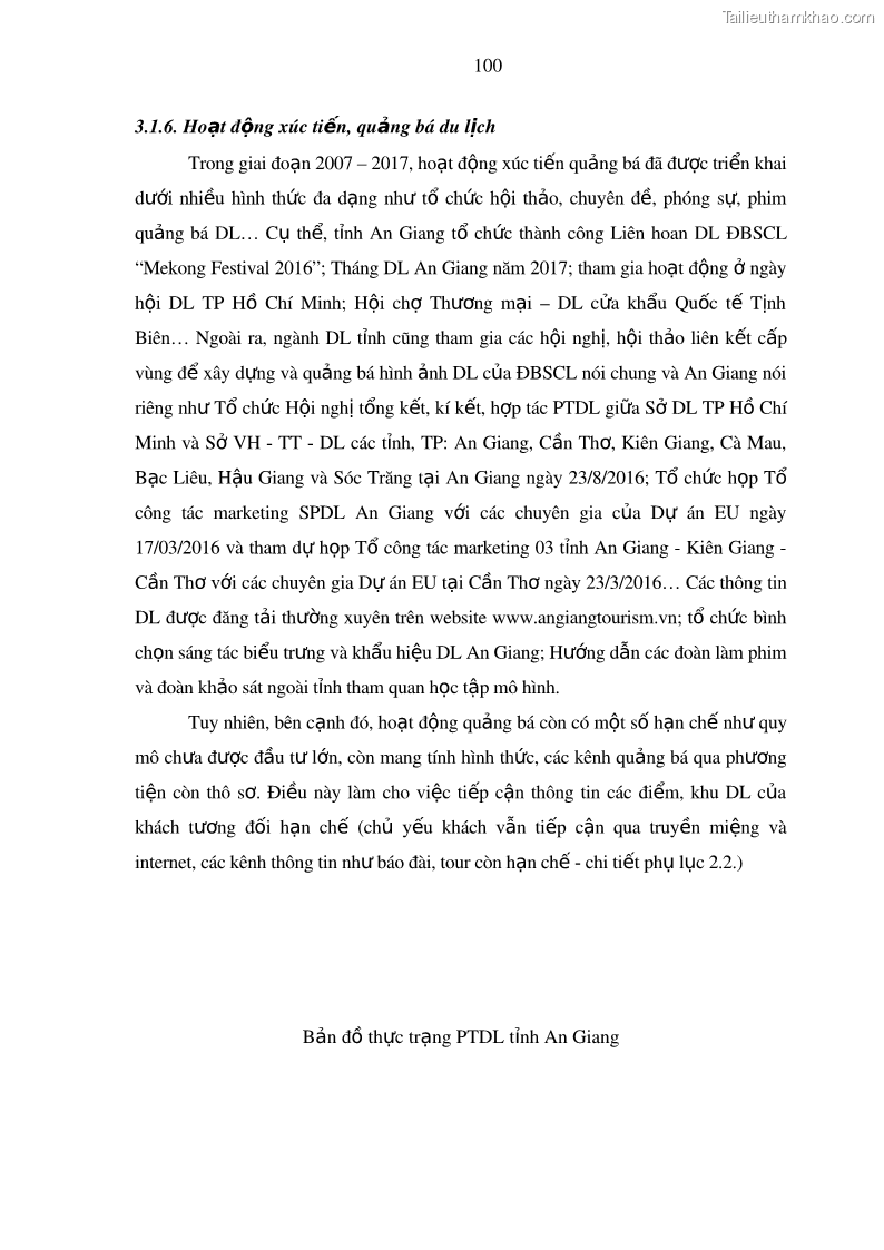 Luận án tiến sĩ địa lý Phát triển du lịch tỉnh An Giang trong liên kết Vùng phụ cận - 10 Trang 114