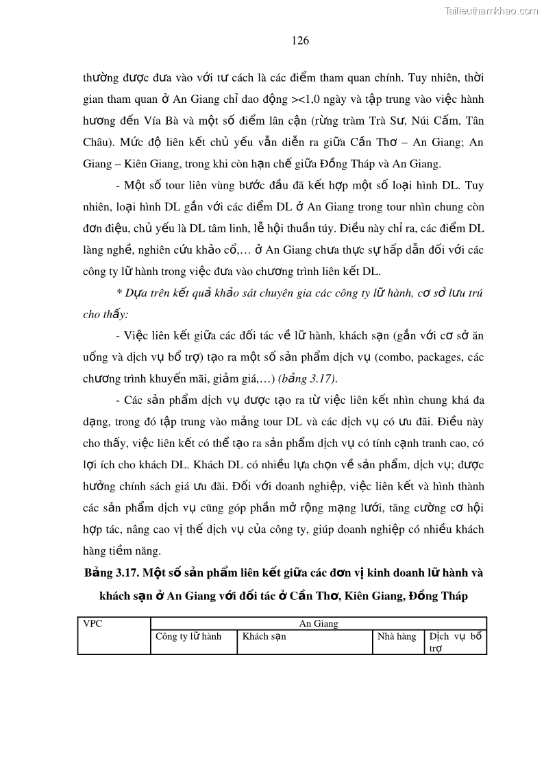 Luận án tiến sĩ địa lý Phát triển du lịch tỉnh An Giang trong liên kết Vùng phụ cận - 12 Trang 140