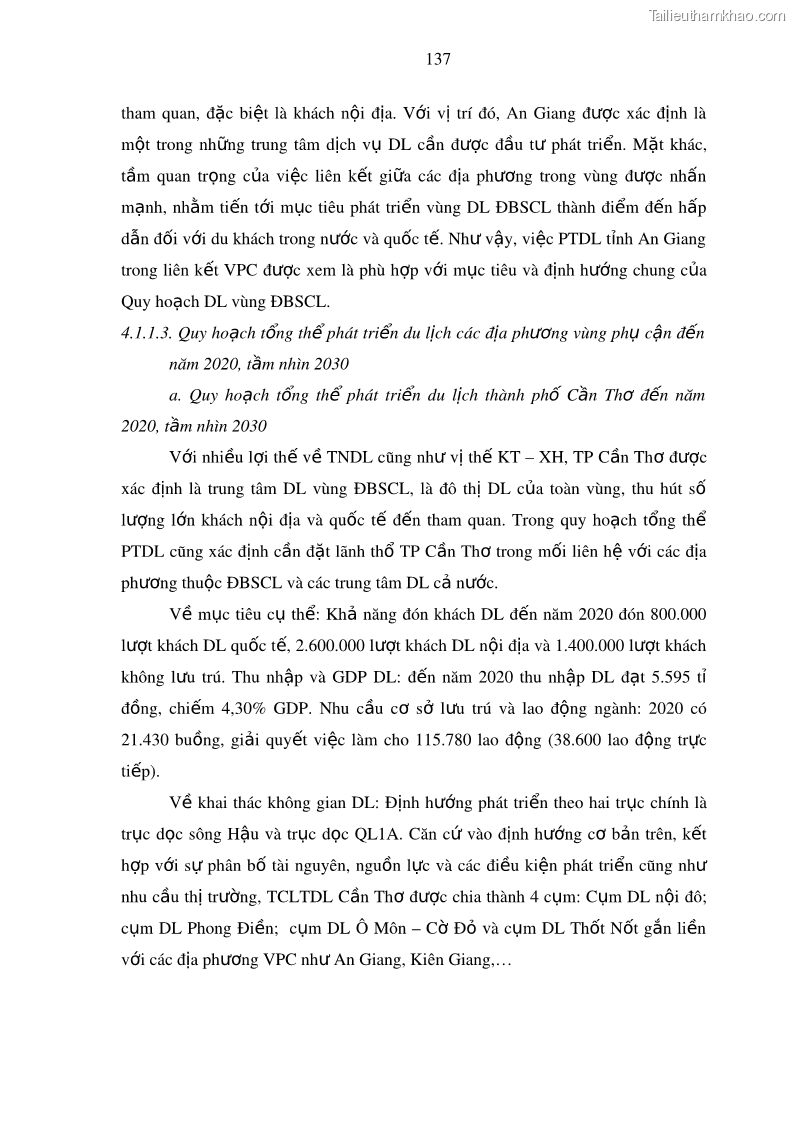 Luận án tiến sĩ địa lý Phát triển du lịch tỉnh An Giang trong liên kết Vùng phụ cận - 13 Trang 151