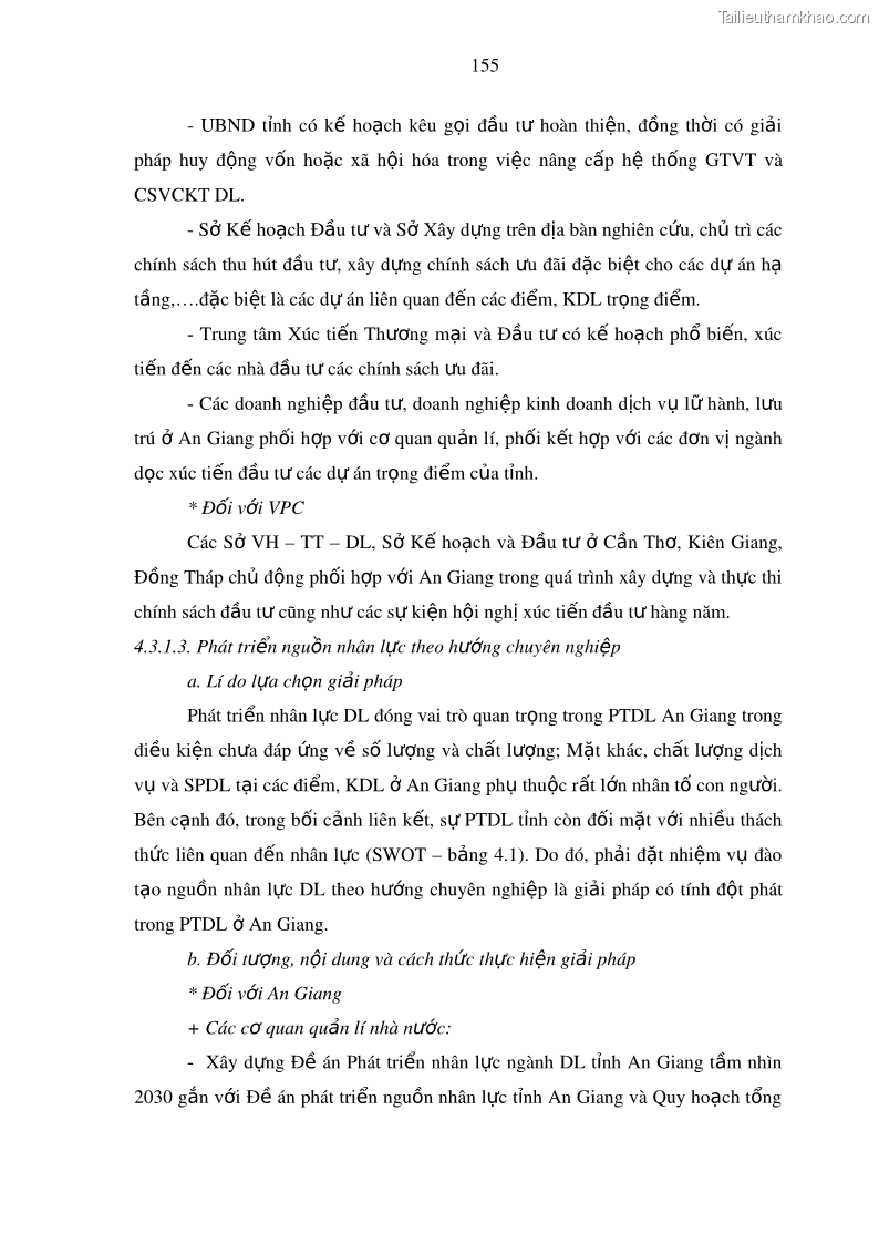 Luận án tiến sĩ địa lý Phát triển du lịch tỉnh An Giang trong liên kết Vùng phụ cận - 15 Trang 169