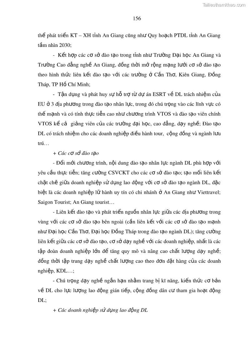 Luận án tiến sĩ địa lý Phát triển du lịch tỉnh An Giang trong liên kết Vùng phụ cận - 15 Trang 170