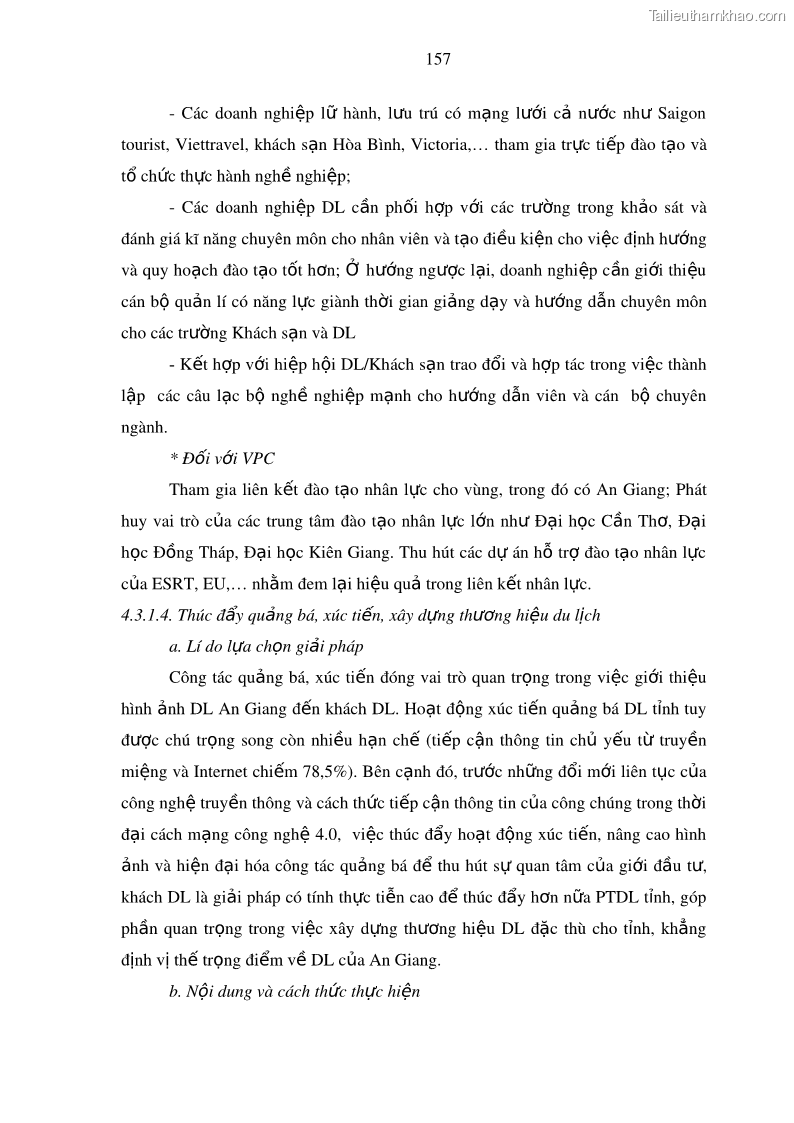 Luận án tiến sĩ địa lý Phát triển du lịch tỉnh An Giang trong liên kết Vùng phụ cận - 15 Trang 171