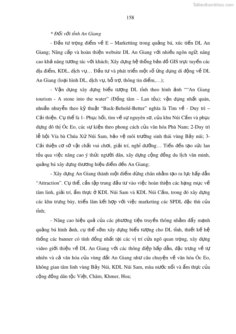 Luận án tiến sĩ địa lý Phát triển du lịch tỉnh An Giang trong liên kết Vùng phụ cận - 15 Trang 172