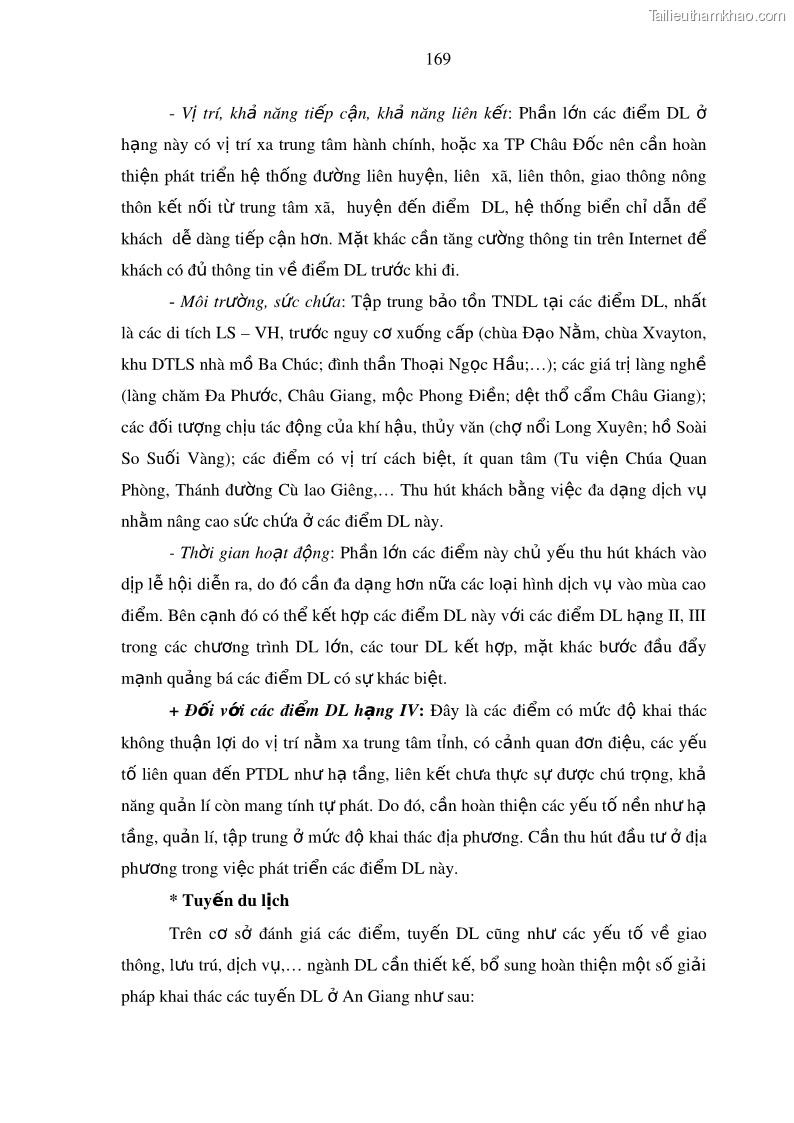 Luận án tiến sĩ địa lý Phát triển du lịch tỉnh An Giang trong liên kết Vùng phụ cận - 16 Trang 183
