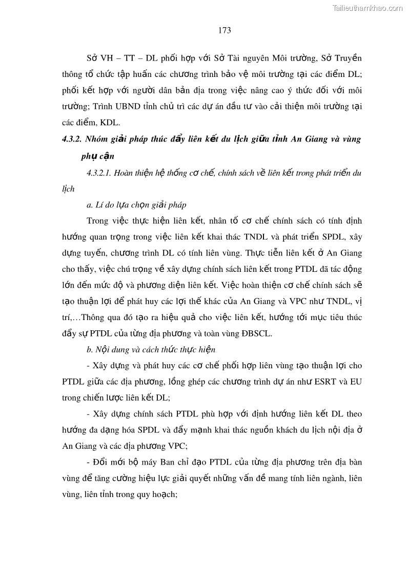 Luận án tiến sĩ địa lý Phát triển du lịch tỉnh An Giang trong liên kết Vùng phụ cận - 16 Trang 187