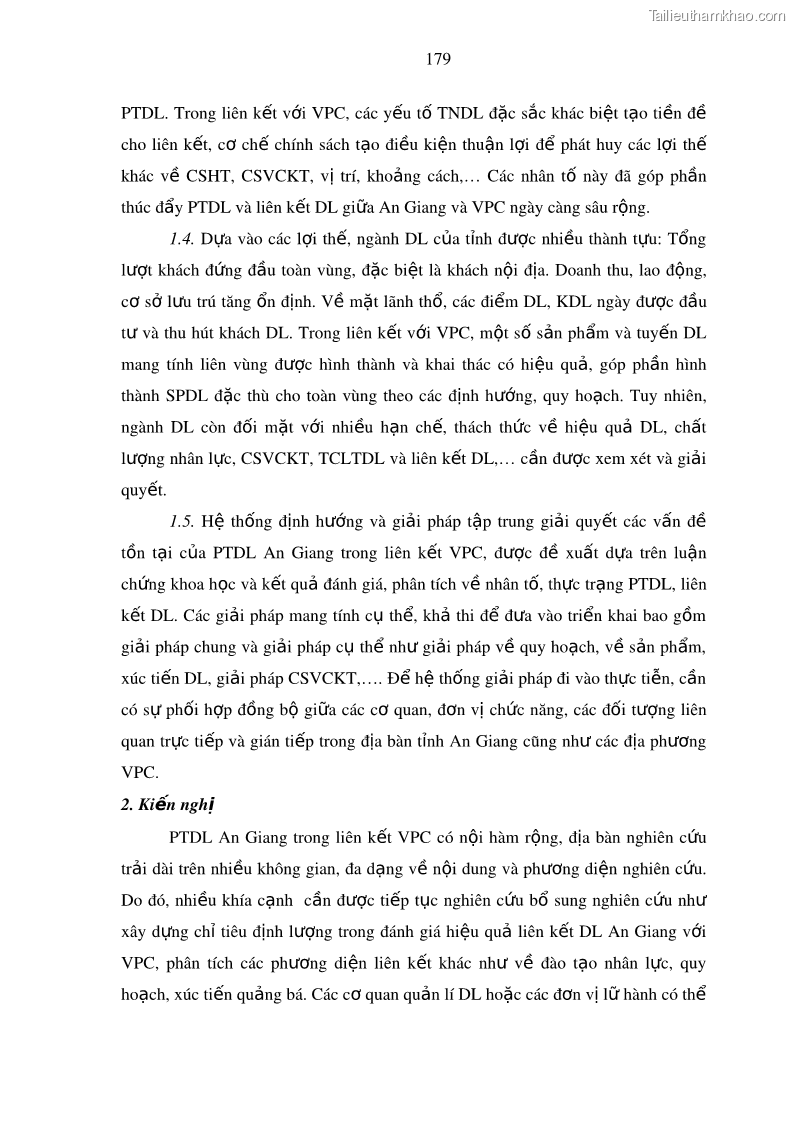 Luận án tiến sĩ địa lý Phát triển du lịch tỉnh An Giang trong liên kết Vùng phụ cận - 17 Trang 193