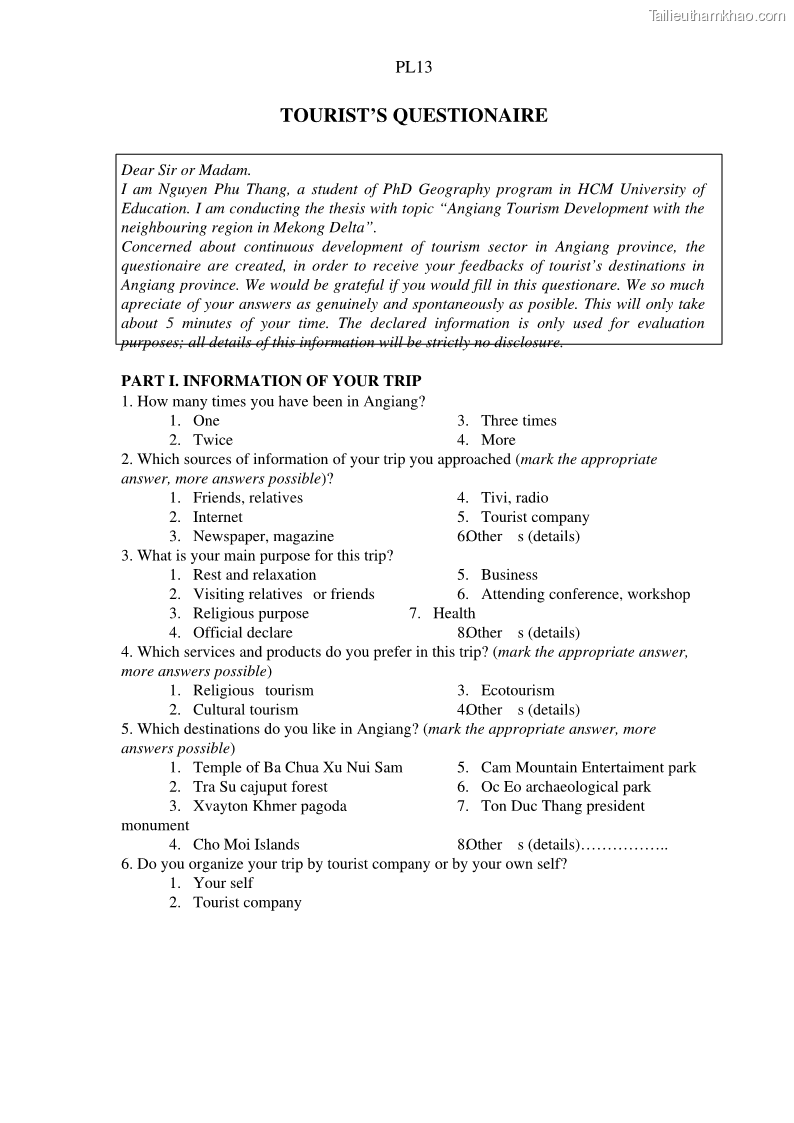 Luận án tiến sĩ địa lý Phát triển du lịch tỉnh An Giang trong liên kết Vùng phụ cận - 19 Trang 219