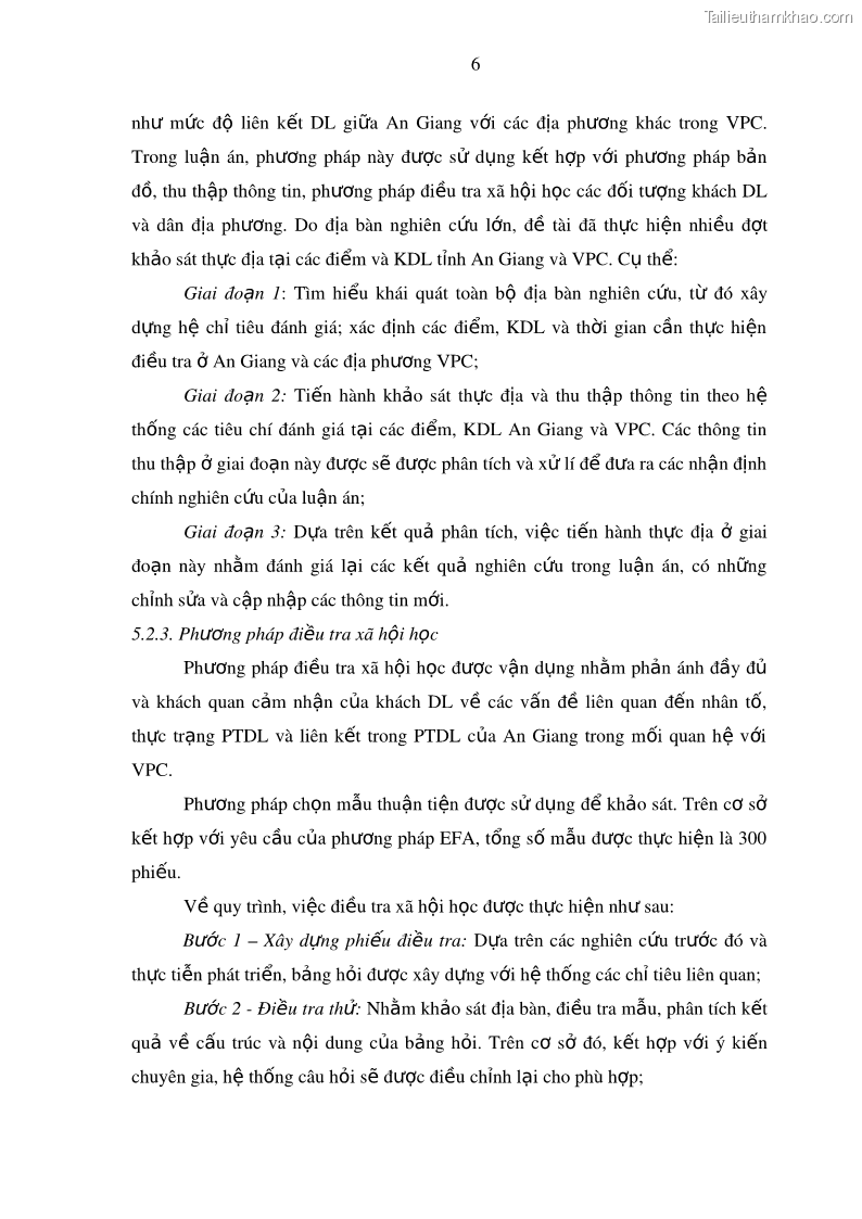 Luận án tiến sĩ địa lý Phát triển du lịch tỉnh An Giang trong liên kết Vùng phụ cận - 2 Trang 20