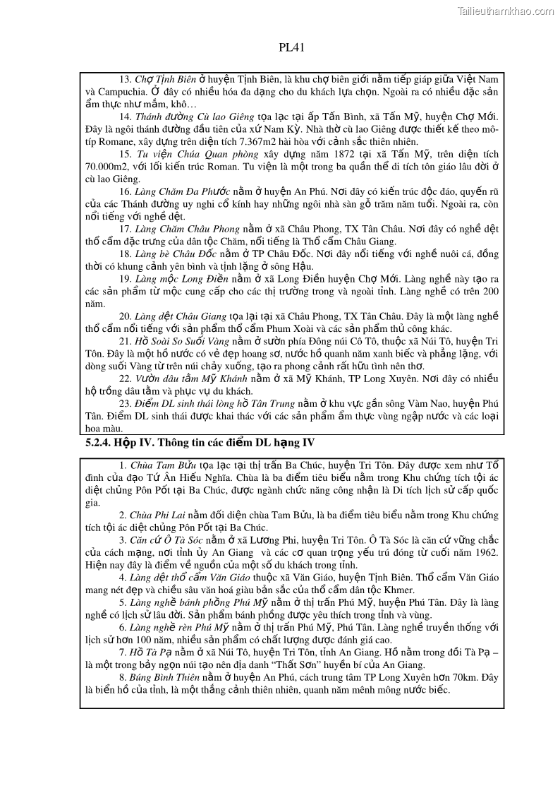 Luận án tiến sĩ địa lý Phát triển du lịch tỉnh An Giang trong liên kết Vùng phụ cận - 21 Trang 247