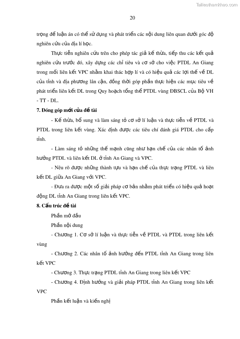 Luận án tiến sĩ địa lý Phát triển du lịch tỉnh An Giang trong liên kết Vùng phụ cận - 3 Trang 34