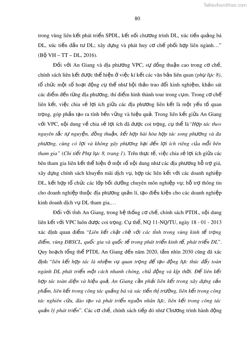 Luận án tiến sĩ địa lý Phát triển du lịch tỉnh An Giang trong liên kết Vùng phụ cận - 8 Trang 94