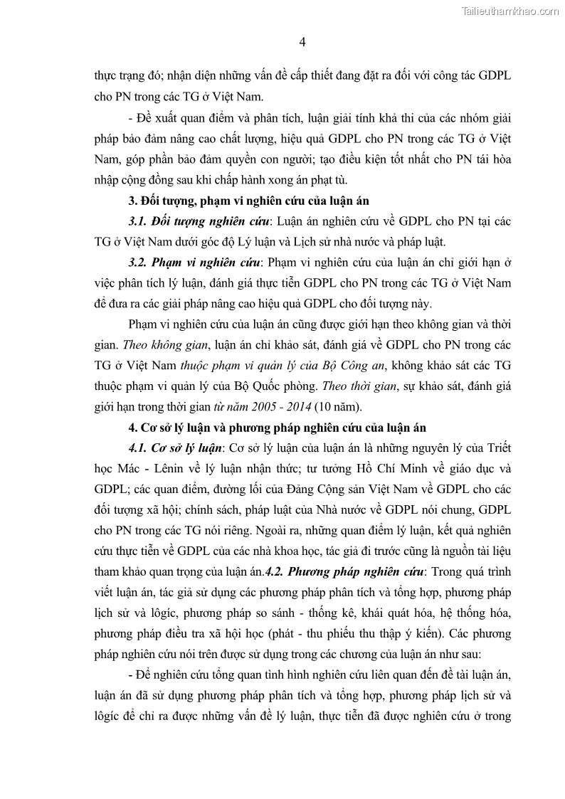 Luận án tiến sĩ Giáo dục pháp luật cho phạm nhân trong các trại giam ở Việt Nam - 1 Trang 10