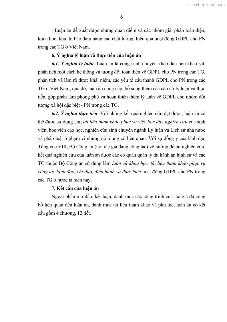 Luận án tiến sĩ Giáo dục pháp luật cho phạm nhân trong các trại giam ở Việt Nam - 1 Trang 12
