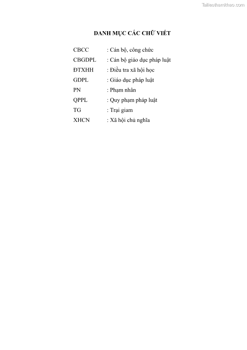 Luận án tiến sĩ Giáo dục pháp luật cho phạm nhân trong các trại giam ở Việt Nam - 1 Trang 5