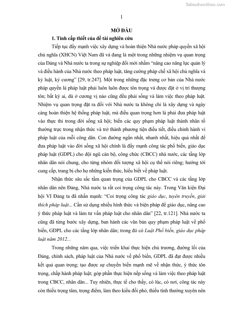 Luận án tiến sĩ Giáo dục pháp luật cho phạm nhân trong các trại giam ở Việt Nam - 1 Trang 7