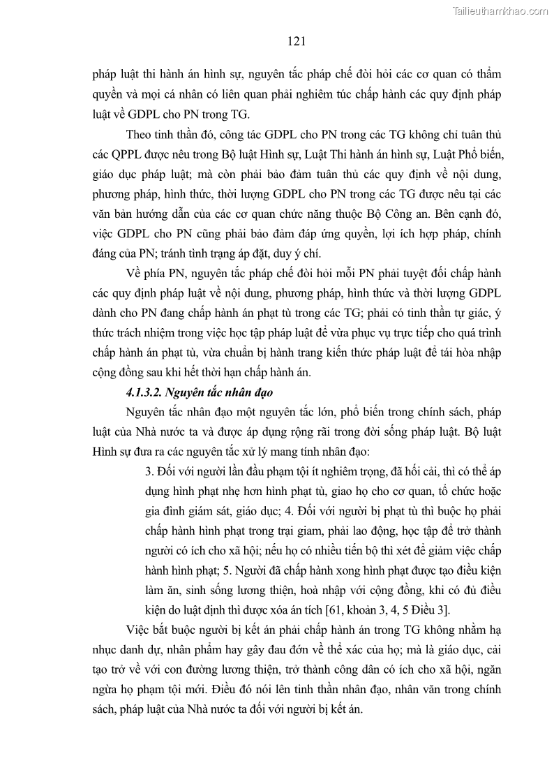Luận án tiến sĩ Giáo dục pháp luật cho phạm nhân trong các trại giam ở Việt Nam - 11 Trang 127