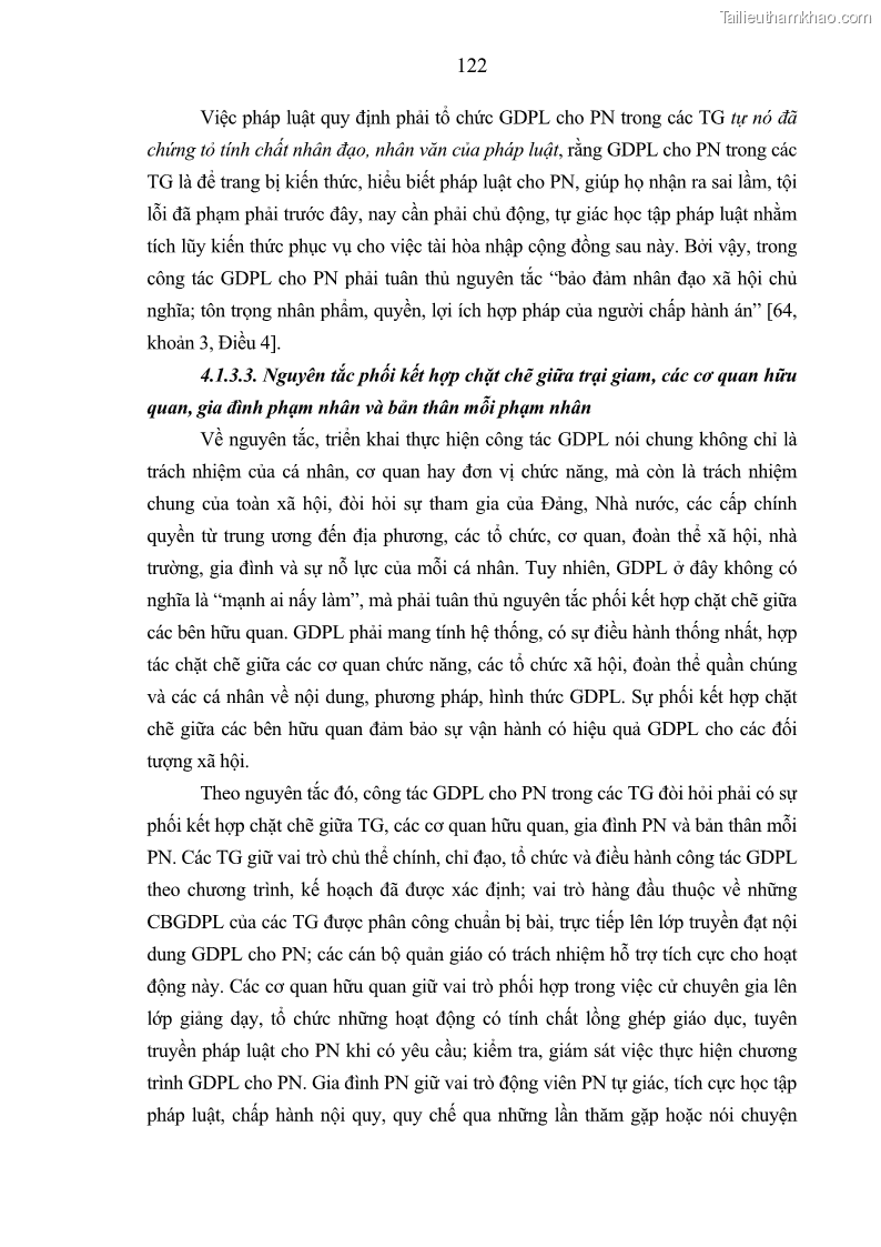 Luận án tiến sĩ Giáo dục pháp luật cho phạm nhân trong các trại giam ở Việt Nam - 11 Trang 128