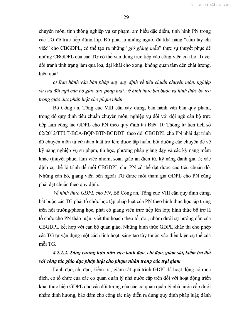 Luận án tiến sĩ Giáo dục pháp luật cho phạm nhân trong các trại giam ở Việt Nam - 12 Trang 135