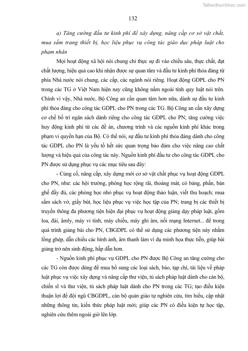 Luận án tiến sĩ Giáo dục pháp luật cho phạm nhân trong các trại giam ở Việt Nam - 12 Trang 138