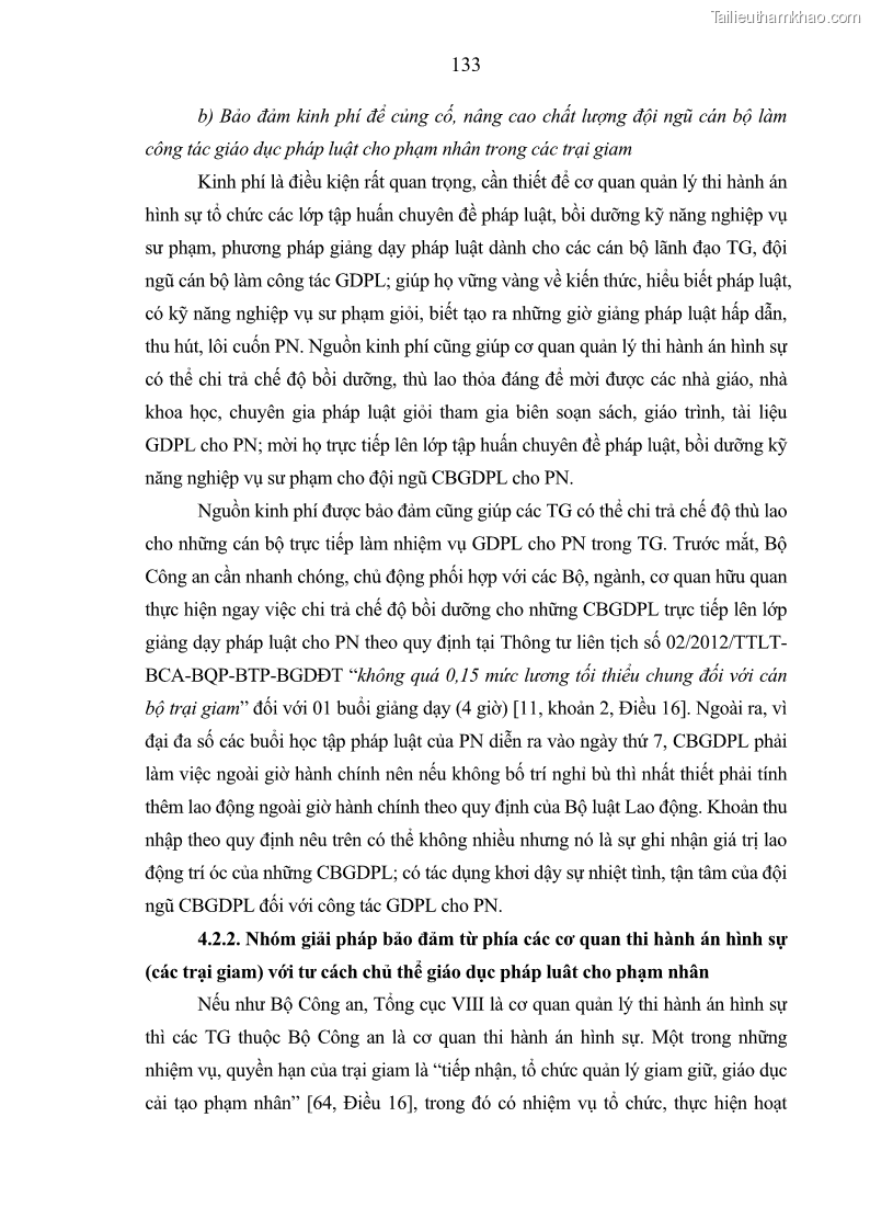 Luận án tiến sĩ Giáo dục pháp luật cho phạm nhân trong các trại giam ở Việt Nam - 12 Trang 139