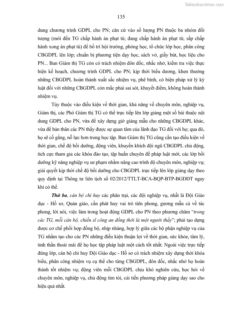 Luận án tiến sĩ Giáo dục pháp luật cho phạm nhân trong các trại giam ở Việt Nam - 12 Trang 141