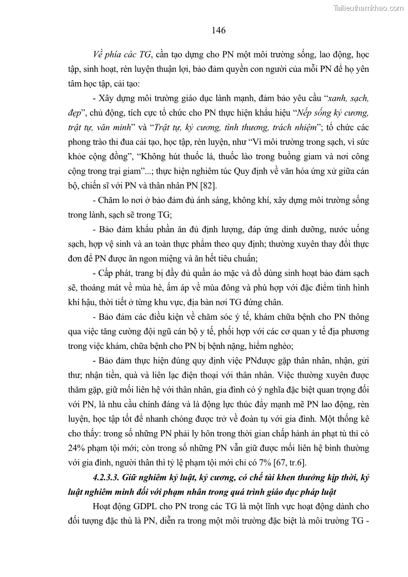 Luận án tiến sĩ Giáo dục pháp luật cho phạm nhân trong các trại giam ở Việt Nam - 13 Trang 152
