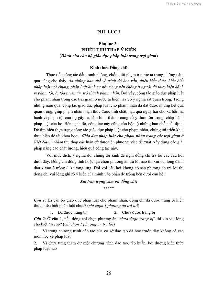 Luận án tiến sĩ Giáo dục pháp luật cho phạm nhân trong các trại giam ở Việt Nam - 17 Trang 193