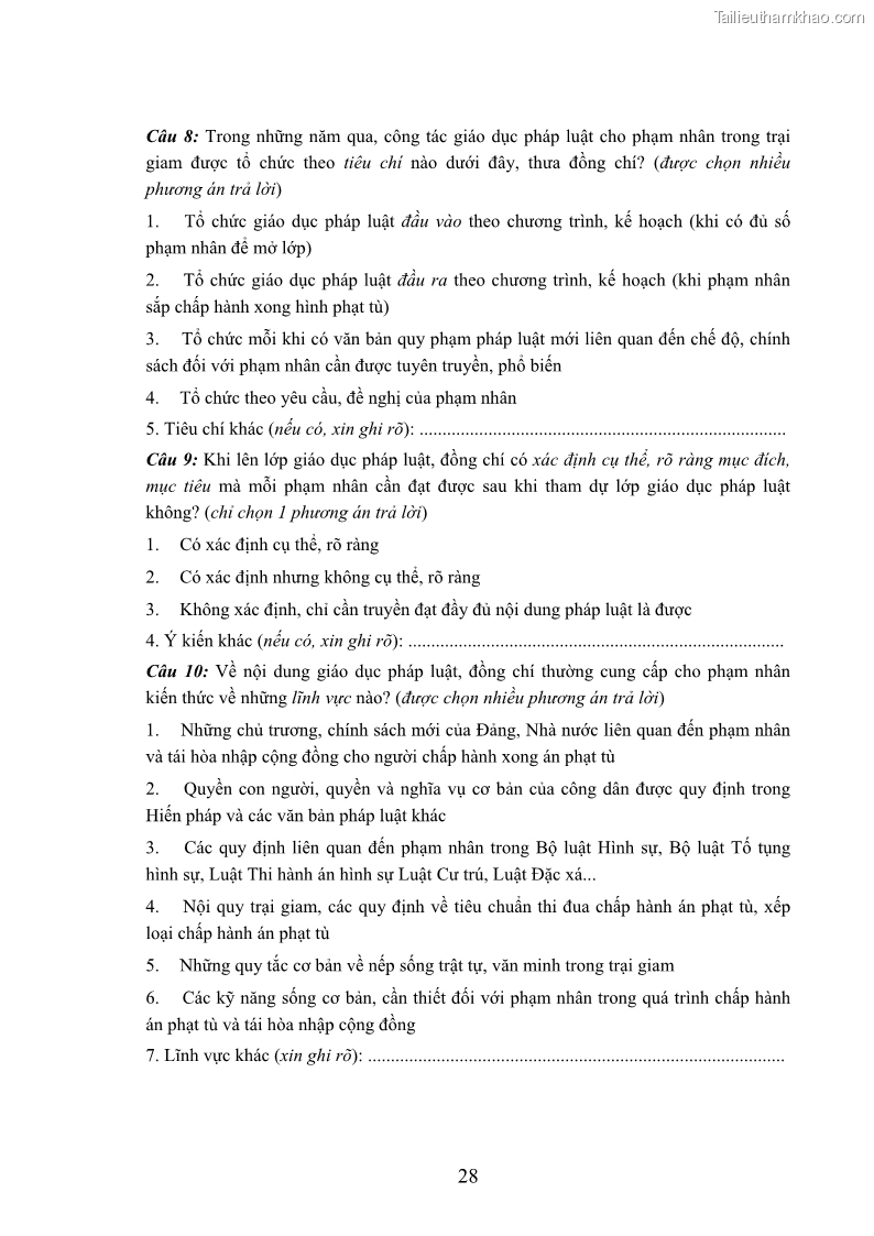 Luận án tiến sĩ Giáo dục pháp luật cho phạm nhân trong các trại giam ở Việt Nam - 17 Trang 195