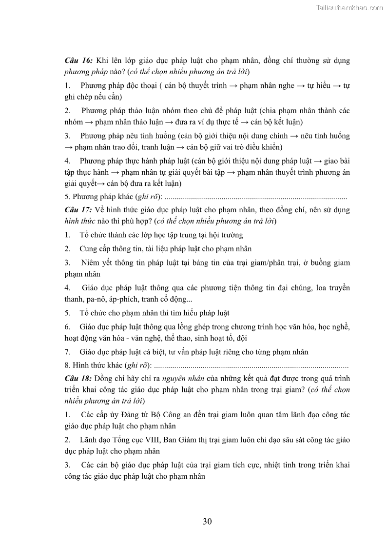 Luận án tiến sĩ Giáo dục pháp luật cho phạm nhân trong các trại giam ở Việt Nam - 17 Trang 197