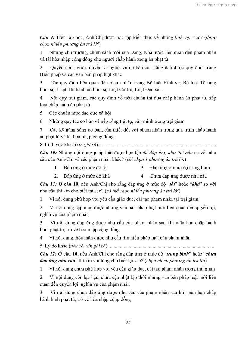 Luận án tiến sĩ Giáo dục pháp luật cho phạm nhân trong các trại giam ở Việt Nam - 19 Trang 222